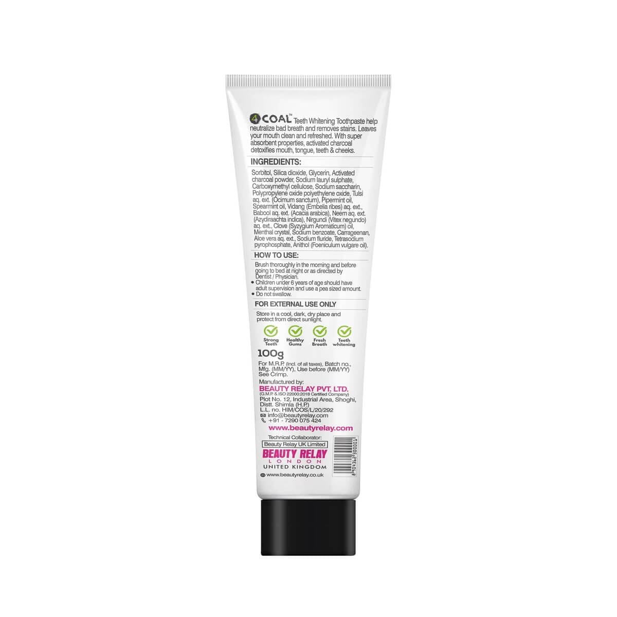 Activated Charcoal Toothpaste With Clove Oil For Teeth Whitening - Beauty Relay India